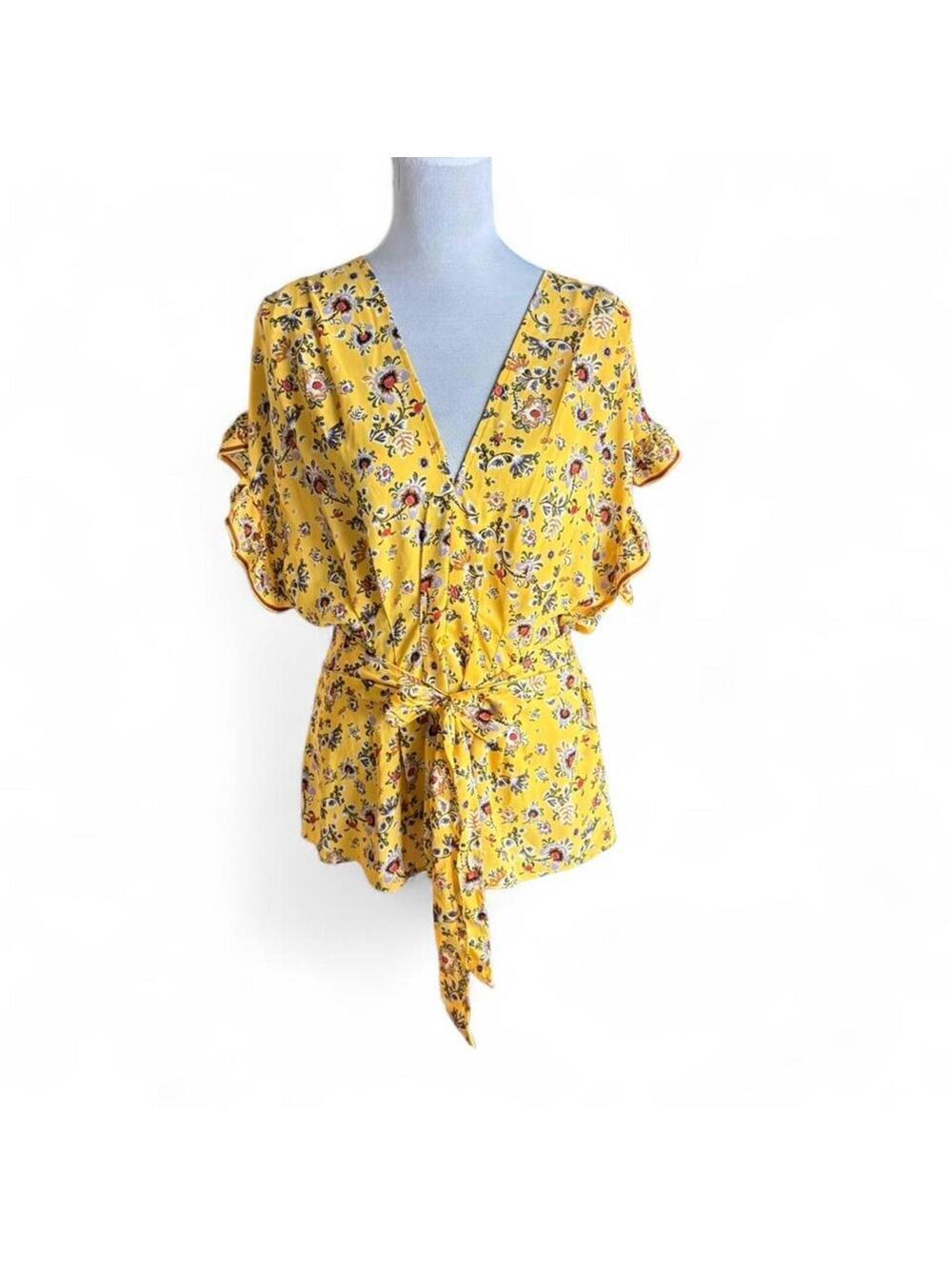 Max Studio Yellow floral blouse Size: XL  NWT #floral #summerdress #feminine